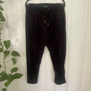 Polo Ralph Lauren Men’s Black Velour Stretch Sleepwear Pajama Pants Joggers Sz L